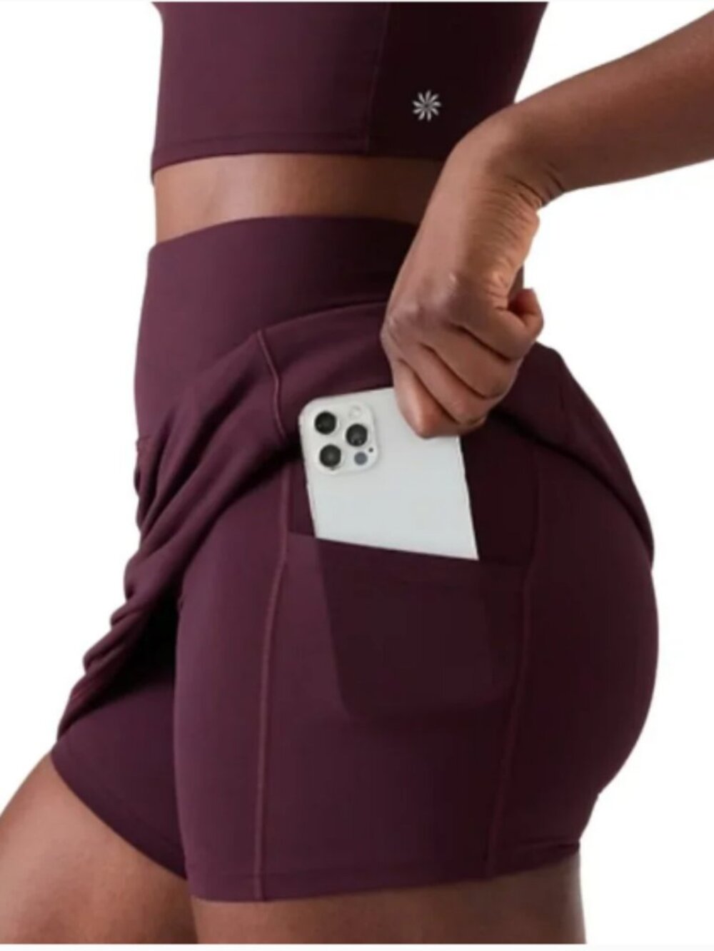 Athleta Salutation Stash 16.5" Skort; Size 1X; Spiced Cabernet - Picture 3 of 13